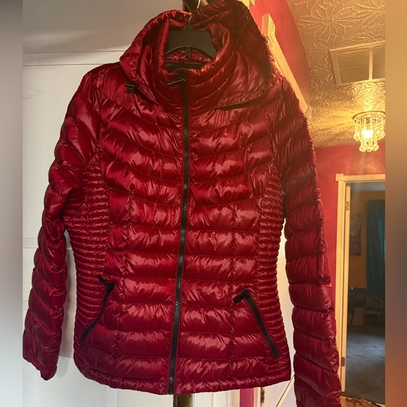 Calvin Klein Cherry Red Puffer Jacket - Picture 2 of 8